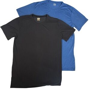 Weatherproof 32° Cool Men’s Performance TShirt (2) Black/Blue Sz M Athletic Gym